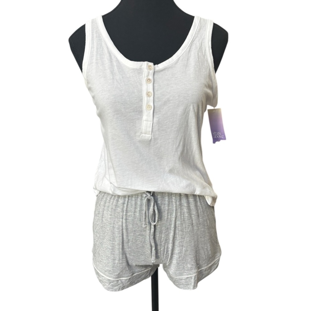 Women's White and Gray Sleepwear Set